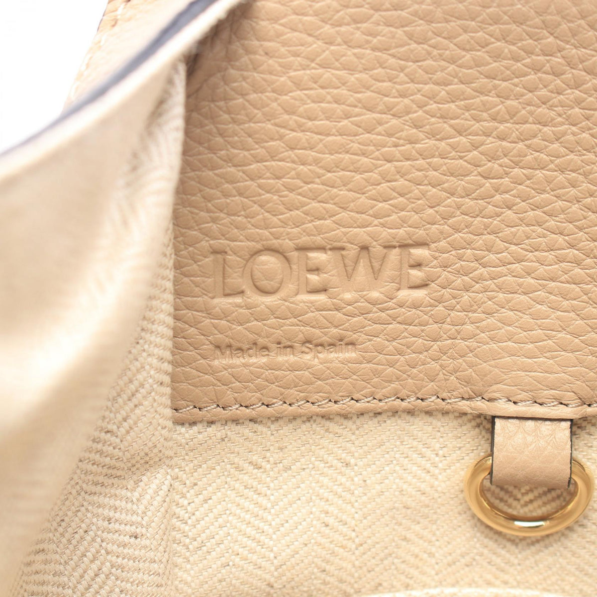 LOEWE Hammock Bag Compact 2-Way Handbag Beige leather 2120900140519