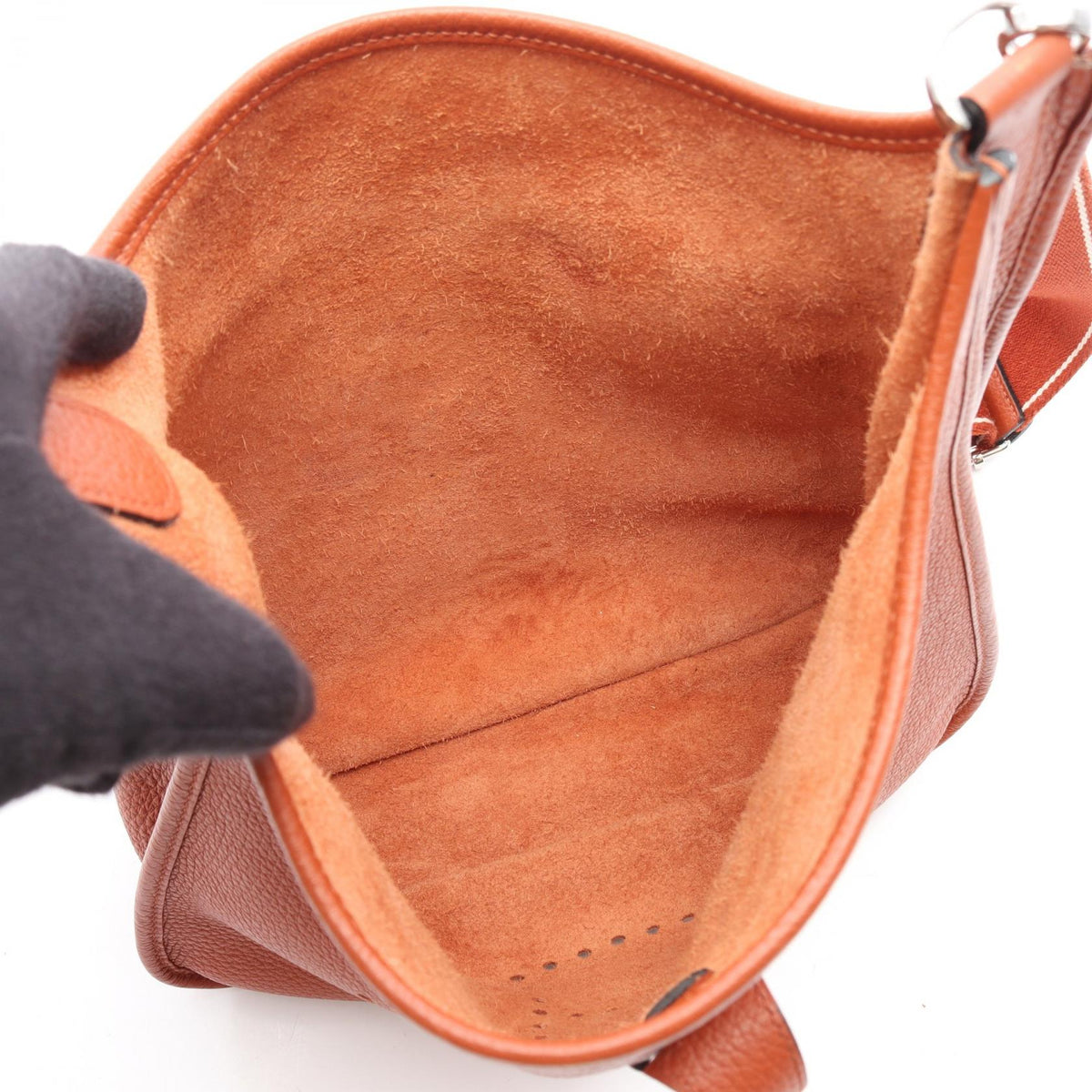 HERMES Evelyne 3 PM Brique Shoulder Bag Brown Taurillon Clemence Other�Taurillon Clemence 2106800645231