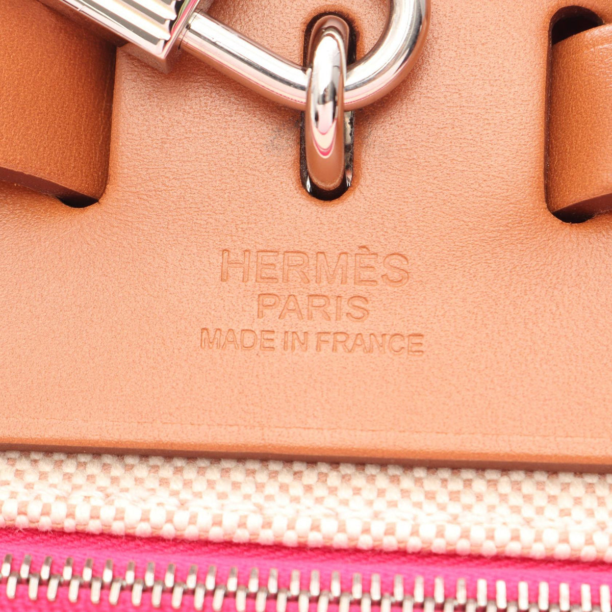 HERMES Herbag Zip PM Fauve 2WAY Handbag Pink/Brown Toile H Berline Other�Toile H Berline / Vache leather Hunter 2106800645279