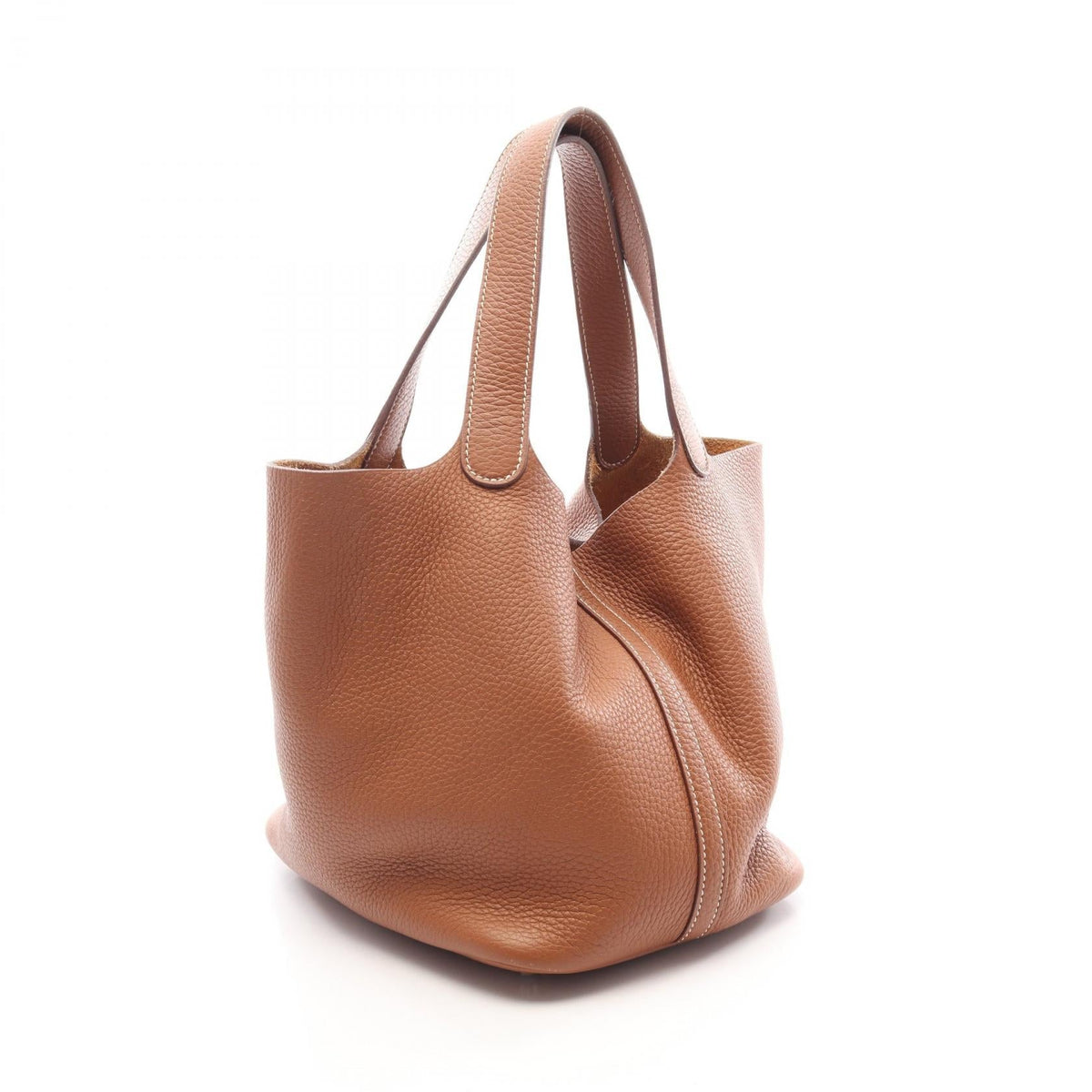 HERMES Picotin Lock MM Gold Handbag Brown Taurillon Clemence Other�Taurillon Clemence 2120100039231