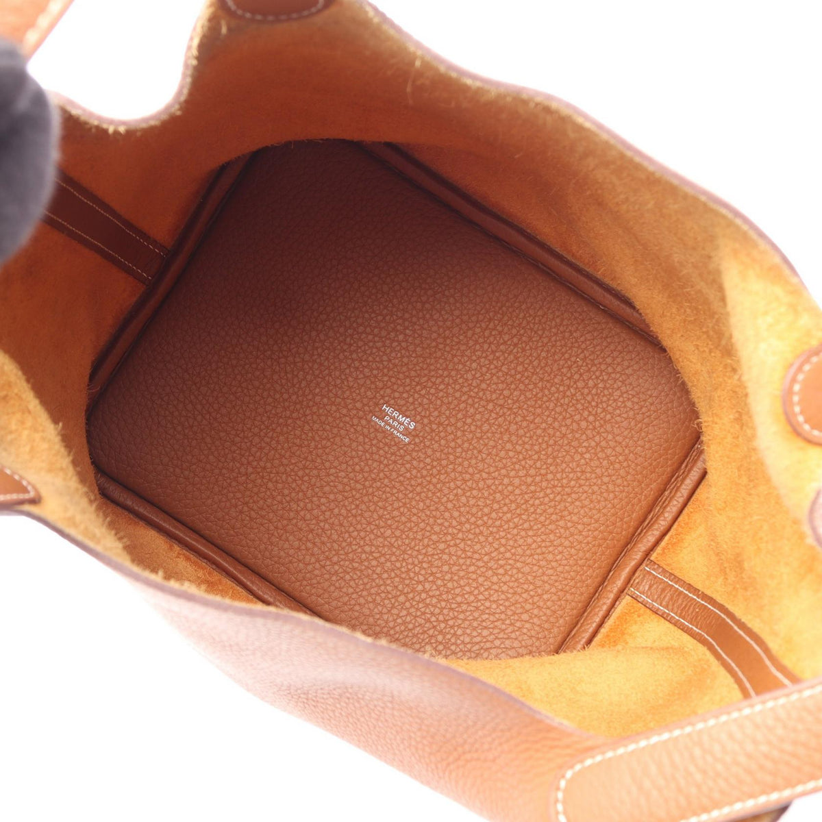 HERMES Picotin Lock MM Gold Handbag Brown Taurillon Clemence Other�Taurillon Clemence 2120100039231